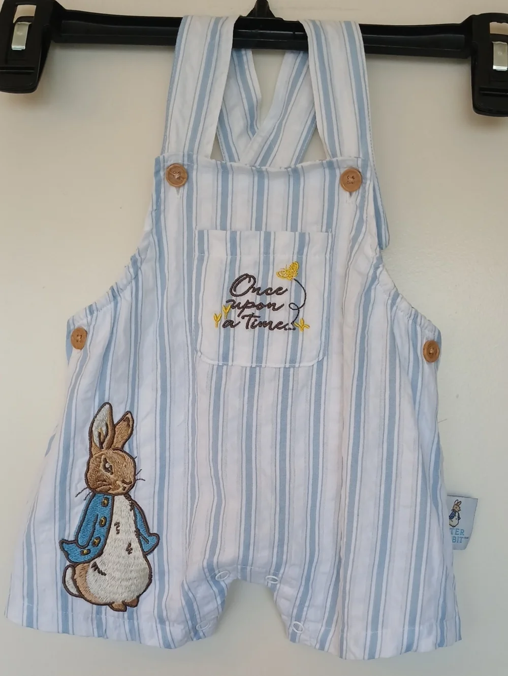 Peter Rabbit Baby Boy Striped Embroidered Bibshort Size Newborn